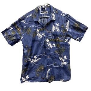 Vintage Palmwave Hawaiiian Shirt Mens XL Short Sleeve Button Up Palm Tree Hawaii